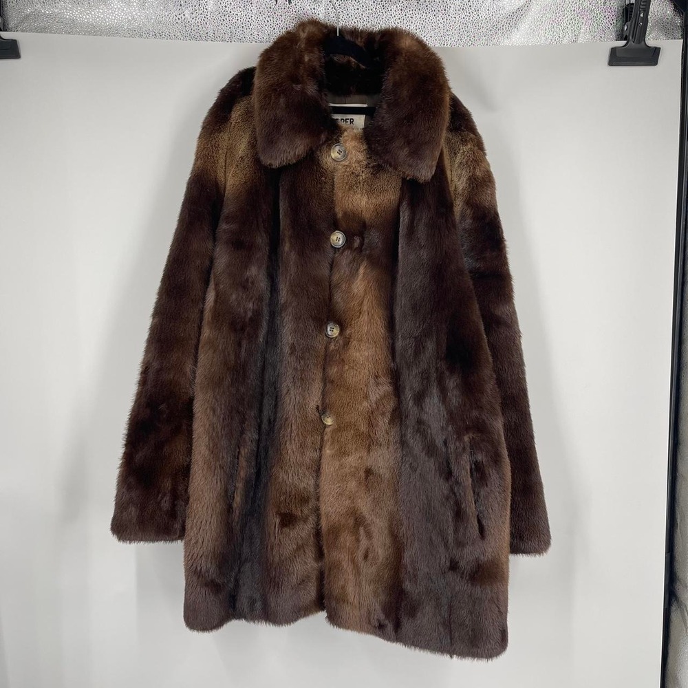 Vintage Ralph Lauren Women's Sable Fur Coat L Tepper Collection Luxury Brown USA